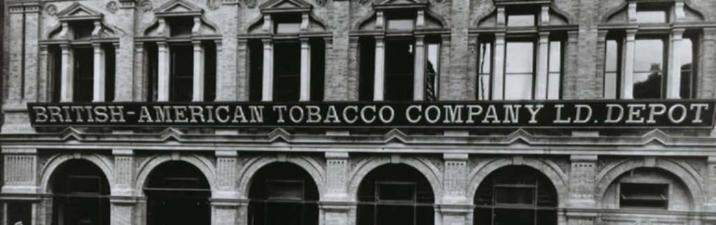 Historical photo of a tobacco factory in the UK.